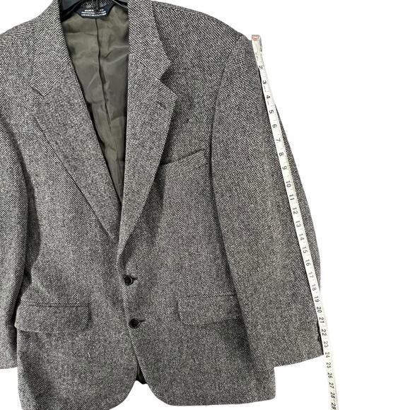 Lands End Sport Coat Jacket Mens 41R Gray Lambswool Tweed Lined Classic Business - Picture 12 of 16